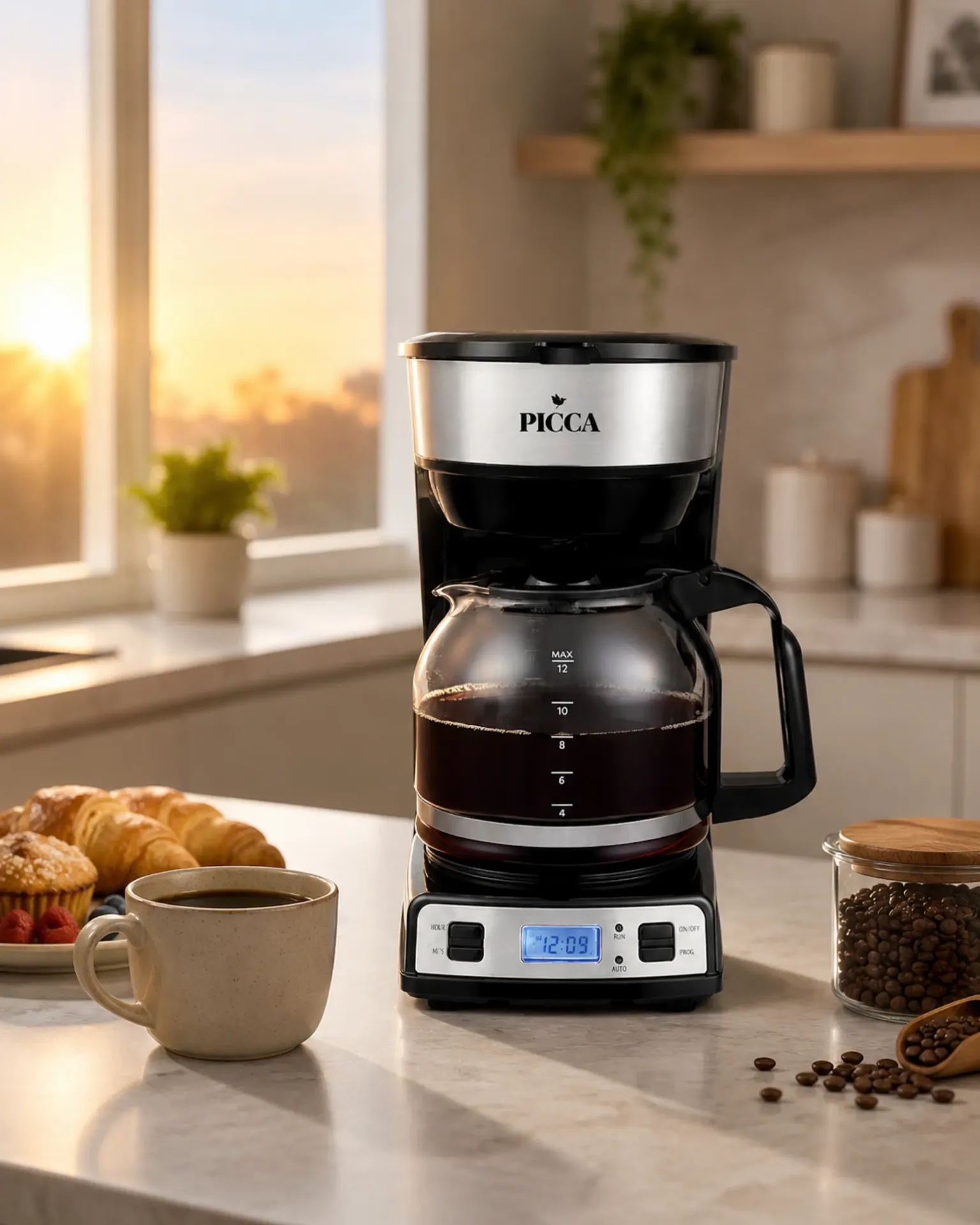 Cafetera PICCA 12 taza PICM12PN PROGRAMABLE